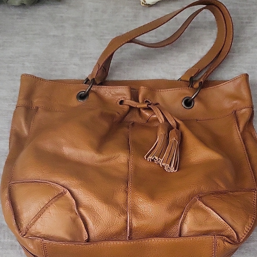 Jessica Simpson Tan Leather Shoulder Bag - Picture 1 of 4